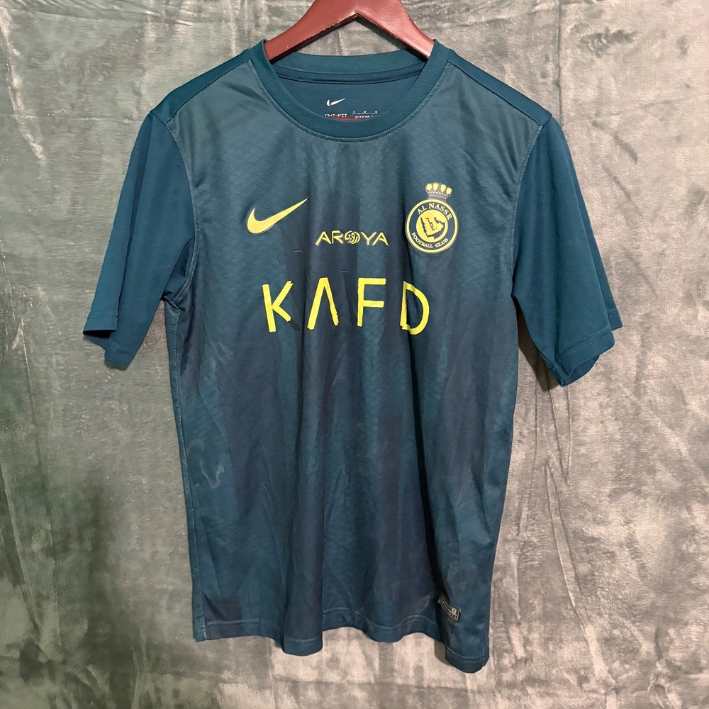 Ronaldo Shirt Mens Medium Nike Short Sleeve Dri fit Blue Green #7